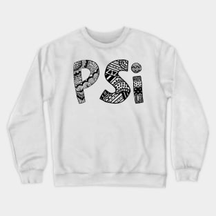 Psi Letter Doodle Pattern Crewneck Sweatshirt